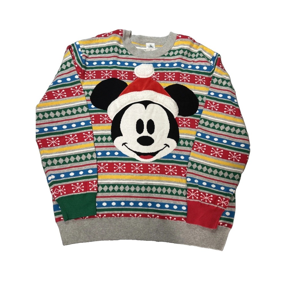 Disney Store Micky Mouse Holiday Christmas Sweater Size XL